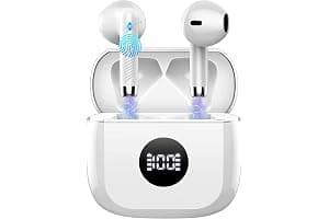 Wireless Earbuds, Bluetooth 5.4 Headphones in Ear with 4 ENC Noise Cancelling Mic, Bluetooth Earbuds 40Hrs Playtime, HiFi Stereo Deep Bass Wireless Earphones, IP7 Waterproof USB-C Fast Charge White