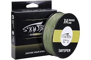 SKYSPER Trenzado de Pescar X4 Trenzado de 4 Hilos 300/500/1000 m PE Sedal Trenzado Super Suave Fuerte de Polietileno Línea de Pesca 15-100LB Profesional Hilo Trenzado para Pesca en mar