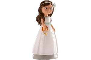 dekora - Figura Decorativa para Primera Comunión - Niña con Catecismo - Elaborada en Resina - Adorno para Tartas - 13 Centímetros de Alto - Diseño Original y Detallado - Apto para Contacto Alimentario