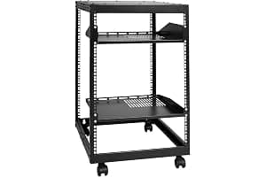 VEVOR Rack de Servidor de Marco Abierto de 15U, Profundidad Ajustable de 23"-40", Rack de Servidor de Red, 4 Postes con Ruedas, sostiene Todos Sus Equipos de TI de Red Módem enrutador de Engranaje