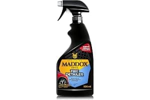 Maddox Detail | Abrillantador de Neumáticos y Plásticos | Restaurador de Gomas Coche | Hidratador de Gomas de Exterior | Protege y Brilla | Abrillantador Plasticos Coche | Tire Detailer 500 ml
