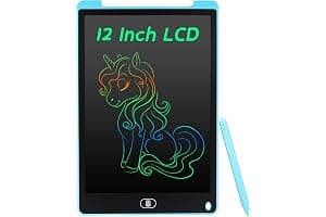 Coolzon Tableta de Escritura Color LCD 12 Pulgadas, Pizarra Digital Infantil, Portátil Tableta Gráfica Dibujo Borrable para niños y Adultos con Botón de Bloqueo para Hogar Escuela Oficina, Azul Claro