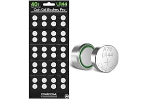 POWEROWL 40 Pilas de Botón Alcalinas AG13 LR44 de 1.5 V, A76/ V13GA / GP76A / 357 / SR44W Baterías de Botón