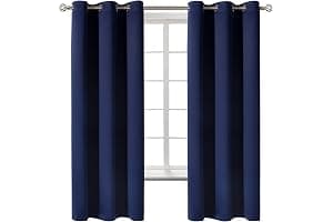 BGment Blackout Curtains for Bedroom - Grommet Thermal Insulated Room Darkening Curtains for Living Room, Set of 2 Panels (42 x 63 Inch, Navy Blue)