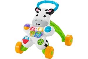 Fisher-Price Cebra parlanchina primeros pasos, andador correpasillos bebé +6 meses, versión español, embalaje reducido GXC34