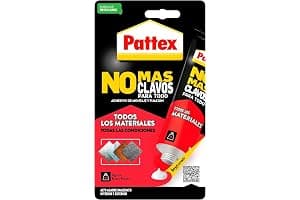 Pattex No Más Clavos Para Todo HighTack, adhesivo de montaje resistente a temperaturas extremas, pegamento fuerte en superficies húmedas, adhesivo blanco, 1 tubo x 142 g