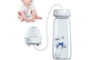 Hands Free Bottle, 240ml Anti Colic Bottles Holder Hands Free, Silicone Leakproof with Nipple Straw, Adjustable Fast Flow Milk Nursing Bottle, for Newborns