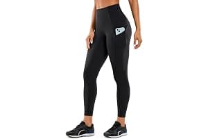 CRZ YOGA Women's Naked Feeling Gym Leggings Squat Proof High Waist Yoga Pants Sports Tights with Pockets - 25 Inches