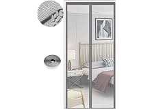 Mosquitera Puerta Magnetica 90 x 210 cm, Varios Tallas, Cortina Mosquitera Puerta Exterior, Cierre automático, No Requiere Herramientas, Fácil de Instalar, Gris Puro
