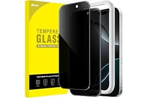 JETech Protector Pantalla de Privacidad para iPhone 16 Pro 6,3 Pulgadas, Antiespia Cristal Vidrio Templado con Marco de Instalación Fácil, 2 Unidades