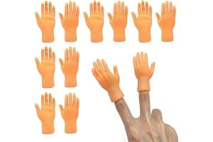 TSHAOUN 10 Pcs Tiny Hands, Mini Mano Izquierda Mano Derecha Mini Dedos Manos Pequeñas Meñique Pequeñas Manos Divertidas Marionetas de Dedos para Magia, Juegos, Fiestas, Interacción Mascotas (10 Pcs)