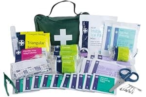 LEWIS-PLAST Kit completo de primeros auxilios 90 Piezas de primeros auxilios al aire libre - kit que cumple con las normas europeas