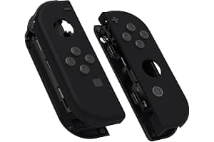eXtremeRate Joycon Case for Nintendo Switch & OLED Grip Case Replacement Shell with Buttons for Nintendo Switch Joycons OLED Does Not Include Console Shell (Black)