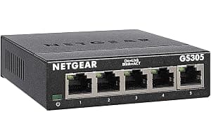 NETGEAR 5 Port Gigabit Network Switch GS305 - Ethernet Splitter - Ethernet Switch - Ethernet Hub - Plug-and-Play - Silent Operation - Desktop or Wall Mount