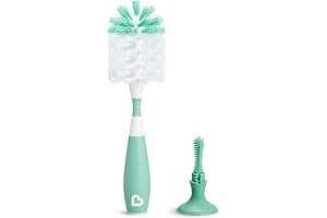 Munchkin Bottle Brush | For Cleaning Baby & Water Bottles with Built In Teat Brush | Freestanding | Dishwasher Safe | Bristle Brush | 1 Pack | Green