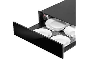 Baridi 60cm Built-In Warming Drawers, Push-to-Open, Anti-Slip Mat - Black - DH201