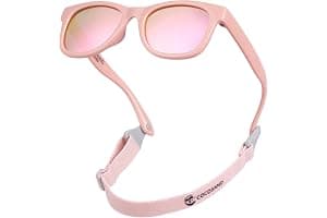 COCOSAND Baby Sunglasses with Strap Polarized Flexible Frame for Toddler Infant Girls Boys Age 0-24 Months
