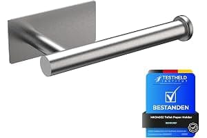 Ibergrif MK34052 Chrome Toilet Roll Holder Wall Mounted, Self Adhesive Toilet Paper Holder for Bathroom & Kitchen, Waterproof, No Drilling
