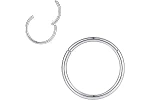 Popuhoops 316L Surgical Steel Hinged Nose Rings Hoop Suptum Ring Body Piercing Lip Rings Helix Cartilage Rook Earrings 20G 18G 16G 14G 12G 10G 8G, Diameter 5mm to 16mm, Gold-Rose Gold-Silver-Black