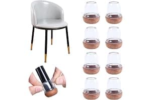 Ezprotekt Protectores de Suelo de Silicona Transparente mejorados para Patas de Silla, 13-20mmTapas de Silicona 16P con Fieltro Envuelto, Fundas de para Patas de Silla, Protectores de pies de Silla