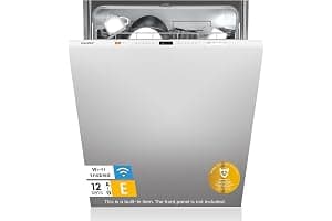 COMFEE' KWH-BD1215P-W Fully Integrated Dishwasher with 12 Place Settings, Cloud Wash, Extra Drying, Built-in Dishwasher with Delay Start, Quick Wash - White