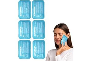 Boston Tech EPIONE Mini Reusable Hot and Cold Gel Bags (6 Pcs) | Rectangle Gels for Pain, Swelling, Tired Eyes, Teeth, First 