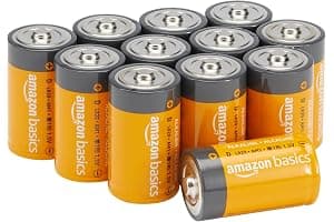 Amazon Basics 12-Pack D Cell All-Purpose Alkaline Batteries, 1.5 Volt, 5-Year Shelf Life