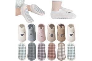 YANWANG Bebé Antideslizante Tobillo Calcetines De Dibujos Animados Lindo Agarre Calcetines Para Bebés Niños Niños Niñas Multicolores 6 Par
