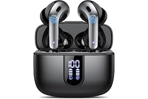 Auriculares Inalámbricos Bluetooth, Auriculares Bluetooth 5.3, 4 Mic con Reducción de Ruido ENC, 50H con Graves, Cascos Inalambricos Bluetooth IP7 Impermeable, Carga Rápida USB-C, Ajuste Cómodo