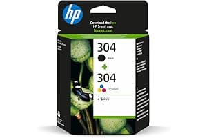 HP 304 Tri-colour and Black Original Ink Cartridge 3JB05AE, 2 Count (Pack of 1)