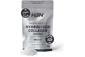 HSN Colágeno Hidrolizado Bovino en Polvo | Sin Sabor 1Kg | 10g Péptidos de Colágeno de Bajo Peso Molecular | Sin Añadidos ni Aditivos | No Incluye Dosificador | No-GMO, Sin Gluten