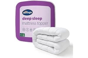 Silentnight Deep Sleep Mattress Topper Double Bed - Soft Supportive Comfortable Durable Bed Topper with Easy Fit Elasticated Straps - Hypoallergenic and Machine Washable - Double - 190x135cm