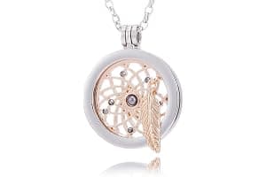 Morella Mujeres Collar 70 cm Acero Inoxidable y Colgante Amuleto Coin 33 mm en Bolsa para Joyas