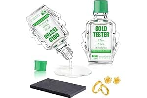 NoxGule Comprobador de Oro, Surtido de Reactivos de Prueba de Oro de 9K-24K, Solución de Análisis + Piedra de Toque, Fácil de Operar, Resultados Rápidos, Pruebas Confiables, 20ml