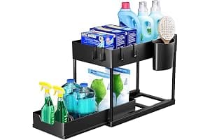 Puricon Estantería Bajo Fregadero, Estante Organizador Mueble Bajo Fregadero Cocina Lavabo -1 Unidad