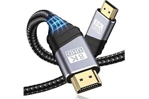TEFLOTY Cable HDMI 2.1, Cable HDMI 8K de Alta Velocidad Ultra HD 48Gbps 8K@60Hz 4K@120Hz 7680P eARC HDCP 2.2&2.3 DTS:X Compatible con HDTV, PS5/4/3, Xbox Series X/S, Monitor Mehr (1M)