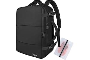 Taygeer for New Ryanair Cabin Bags 40x30x20 Underseat, Travel Backpack Cabin Size, Rucksack for Plane Hand Luggage Backpack for Travelling, Ryan Air Cabin Bag 40x30x20 with Separate Shoe Pouch, Black