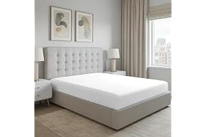 Pizuna 100% Cotton Super King Fitted Sheet White, 400 Thread Count Long Staple Cotton Fitted Sheet 180x200 cm, Sateen Weave Superking Fitted Sheet Extra Deep 40 cm Fit 1 PC