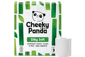 The Cheeky Panda Bamboo Toilet Paper – 9 Rolls of Toilet Paper | Plastic Free Packaging and Sustainable Toilet Tissue | 100% Compostable