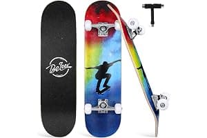 BELEEV Skateboards 31x8 para Principiantes, Niños, Adolescentes y Adultos, Completo Pro Cruiser Skateboard para Niña Niño, Arce Canadiense de 7 Capas, Doble Bandeja Cóncava, con Herramienta en T