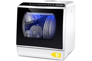Karlxtom Table Top Dishwasher 6 Programs Mini Dishwasher with Touch Control, Auto-drying, Baby Care & Fruit Wash, Perfect for Small Families, Couples