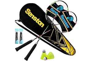 Senston Raquetas de Bádminton,Unisex Adulto Badminton Racket-Incluyendo bádminton Bolsa/2 Raquetas/2 bádminton/2 Sobregrip