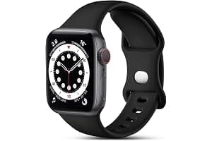 CeMiKa Compatible with Apple Watch Strap 41mm 40mm 38mm 42mm, Silicone Sport Band Replacement Straps Compatible with Apple Watch Series 11 10 9 8 7 6 5 4 3 2 1 SE SE3/iwatch Strap, Black