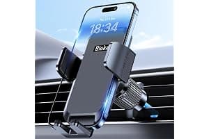 Blukar Soporte Móvil Coche, Soporte Teléfono Coche del Aire Ventilación con 2023 Upgraded Clip Estable&360° Rotación, Liberación de un Botón Soporte Movil Coche para Smartphone/GPS 4.0''-7.0'' (Negro)