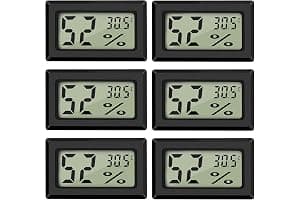 Thlevel Mini Higrómetro Termómetro Digital Casa Interior y Exterior Temperatura y Medidor de Humedad para la Sala Estar Invernadero Bodega Sótano Almacén 6PCS