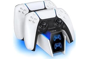 OIVO - Cargador para Mando PS5, 2H rápido Cargador ps5 con 2 Tipos de Cable para Mando PS5, estación de Carga Compatible con mandos DualSense Playstation 5