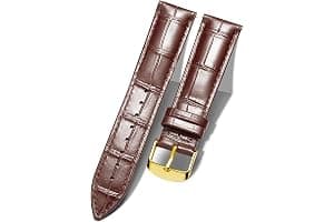 BINLUN Quick Release Leather Watch Straps Replacement Watch Bands Smart Watch Strap Crocodile Pattern in 10 Colors 13 Sizes with Silver/Gold/Rose-Gold Buckle for Men Women(10mm-24mm)