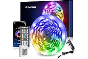 Nexillumi 10M LED Strip Lights, Smart Bluetooth Light Strips with App & Remote, Colour Changing LED Tape Lights, Music Sync Dimmable RGB Lighting for Bedroom, Living Room, Kitchen, Ceiling & Party