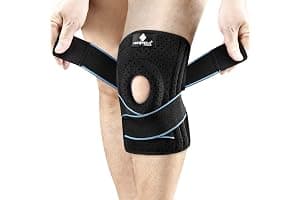 NEENCA Rodilleras Deportivas, Rodillera Menisco Ligamento con Estabilizadores Laterales y Almohadillas de Gel de Rótula, Rodillera de Rotuliana Ajustable para Artritis, Correr, Baloncesto, Bicicleta
