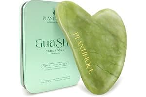 Plantifique Gua Sha Facial de Jade Auténtico - Masajeador Facial para Tonificar y Reafirmar la Piel - Guasha Jade Piedra Natural